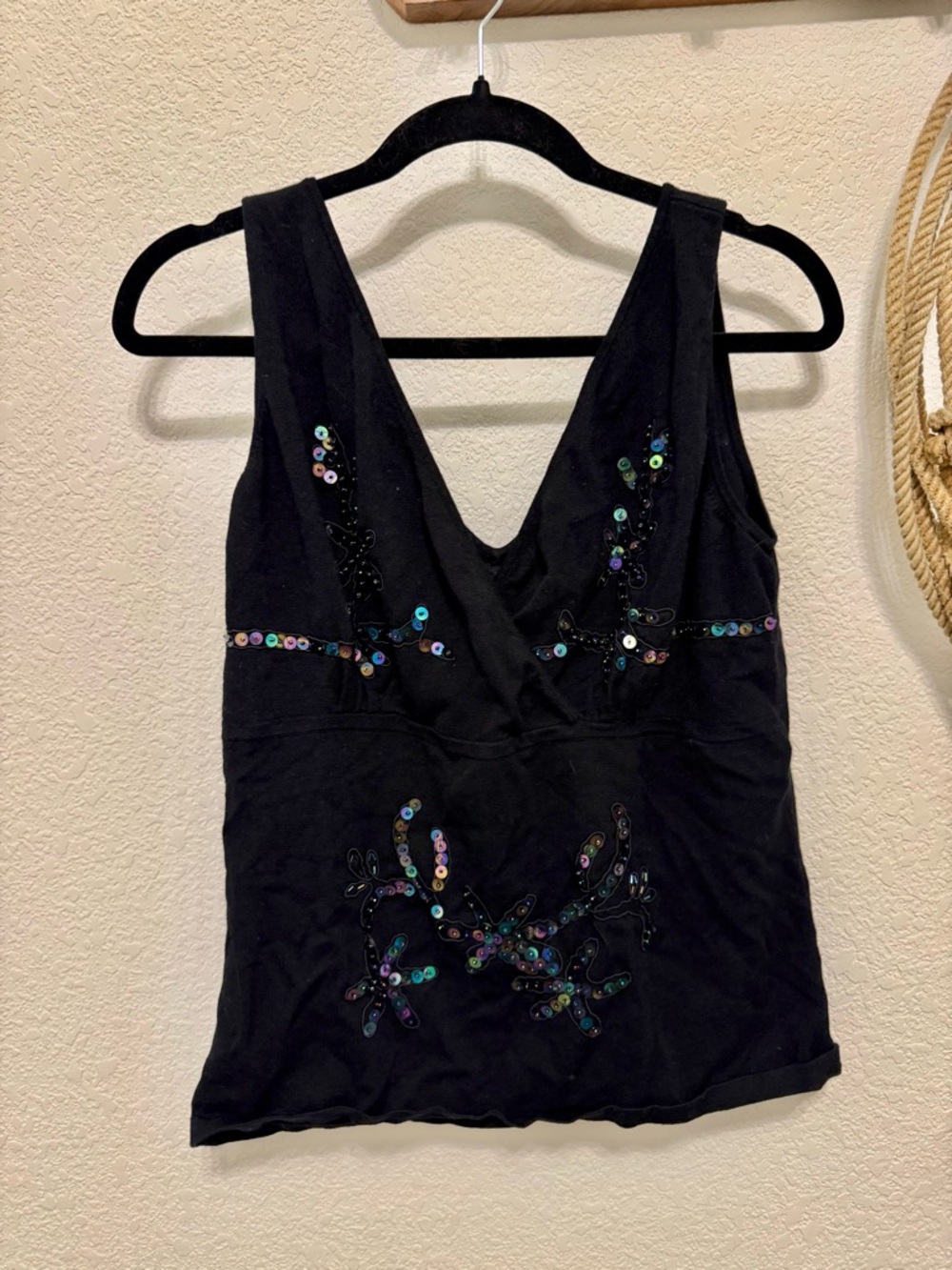 1940 Vintage Y2K Beaded Sequin Knit Tank